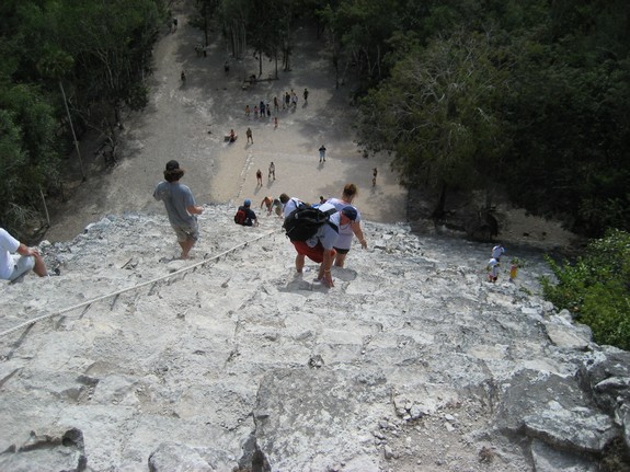 view-down Looking down those ancient steps.